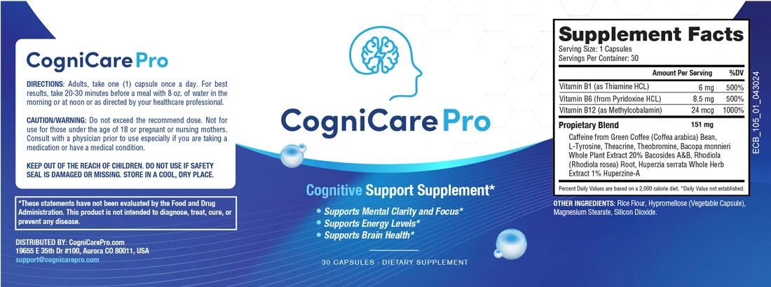 CogniCare Pro flat label